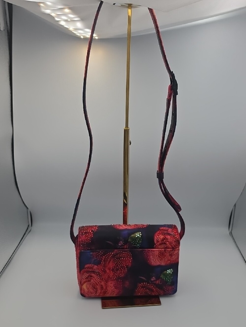 Christian Louboutin Loubi54 Crepe Satin Roses Small Crossbody (NWT)COA💙🌹💙 - Picture 15 of 16